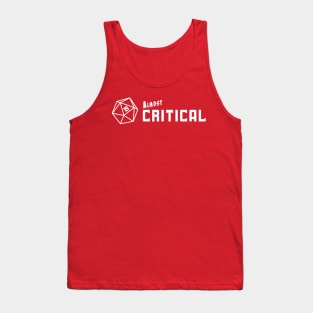 Almost Critical - Solid White Horizontal Logo on Red Tank Top